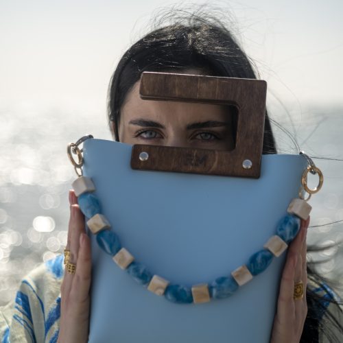Mini woody handmade leather bag